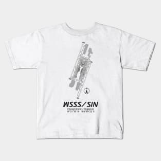 Airport Map Series - WSSS/SIN (Changi Airport, Singapore) Kids T-Shirt